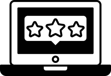 Üç yıldızlı ve ortasında yıldız olan bir dizüstü bilgisayar ekranı. Yıldızlar arka arkaya dizilir ve ortadaki yıldız en büyüğü olur.