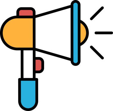 Üzerinde büyük bir hoparlör olan bir mikrofon. Amplifikasyon ve gürültü kavramı