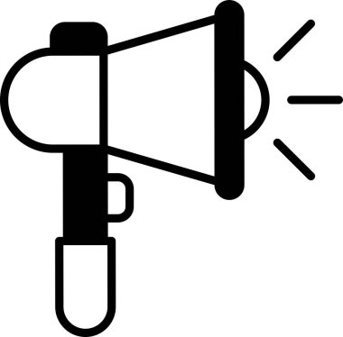 Üzerinde büyük bir hoparlör olan bir mikrofon. Amplifikasyon ve gürültü kavramı