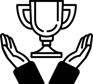 Zafer ve başarıyı simgeleyen bir kupa iki elle tutuluyor. Zafer ve başarı kavramı, kupa sıkı çalışma ve adanmışlığın doruk noktasını temsil ediyor.
