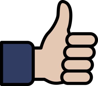 A thumbs up sign is shown in black and white. The thumbs up sign is a symbol of approval or agreement clipart