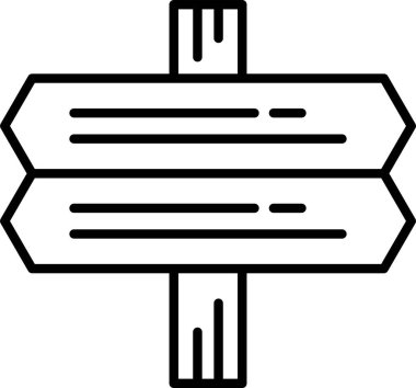 Satır biçiminde bir Yol İşareti simgesi.