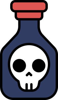 Satır simgesi biçiminde zehirli bir şişe