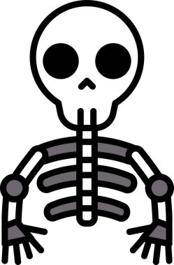 Bir cadılar bayramı iskeleti satır simgesi biçiminde