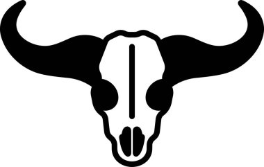 Bir Cadılar Bayramı bufalo boynuzu çizgi simgesi tarzı