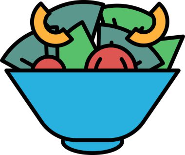 Simge biçiminde sağlıklı bir salata fincanı