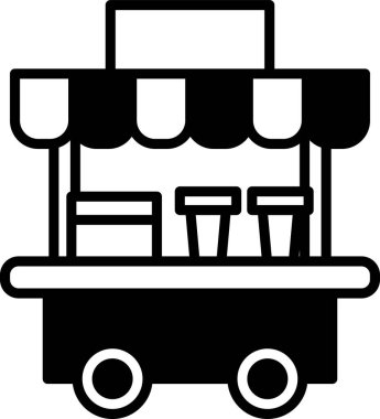 Satır simgesi biçiminde smoothie satan bir Cart