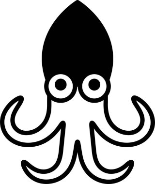 Satır simgesi biçiminde bir mürekkep balığı