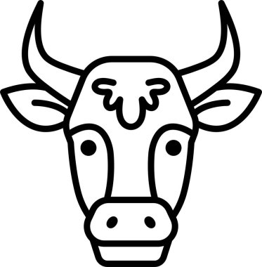 Satır simgesi biçiminde bir inek