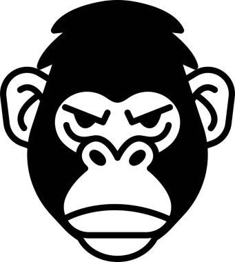 Satır simgesi biçiminde bir goril