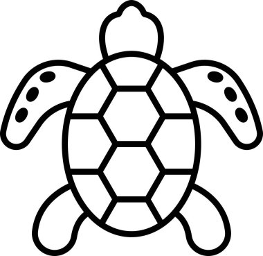 Satır simgesi biçiminde bir kaplumbağa