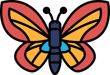 Satır simgesi biçiminde bir kelebek