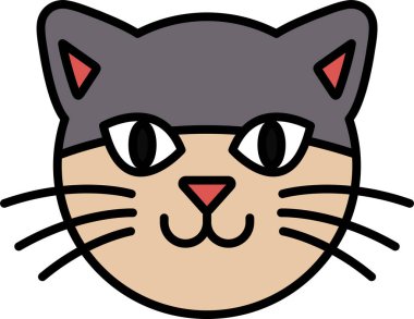 Satır simgesi biçiminde bir kedi