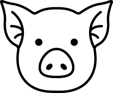 Çizgi simgesi biçiminde bir domuz