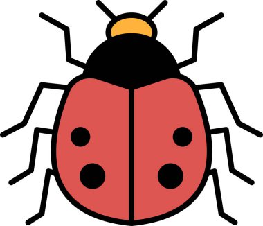 Satır simgesi biçiminde bir uğur böceği