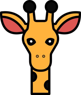 Satır simgesi biçiminde bir zürafa