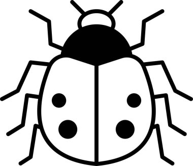 Satır simgesi biçiminde bir uğur böceği