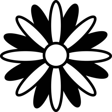 Beyaz merkezli siyah beyaz bir çiçek. Çiçek saflığın ve masumiyetin sembolüdür.