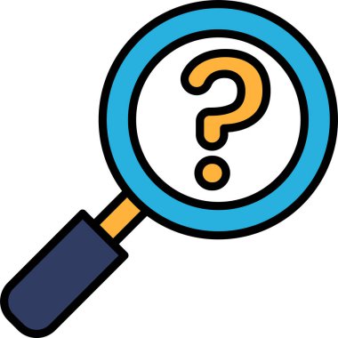 Merkezinde soru işareti olan bir büyüteçin siyah beyaz görüntüsü. Bir şeyi araştırma ya da keşfetme arzusu ve merak kavramı