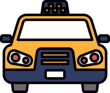 Kırmızı beyaz şeritli siyah beyaz bir taksi. Taksi park etti ve yolcuları almaya hazır.