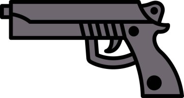 Siyah beyaz çizimde bir silah gösterilir. Silah oyuncak bir silah ve gerçek değil.