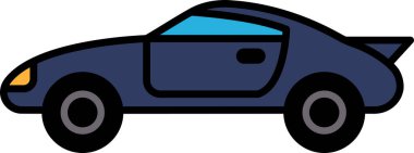 Siyah tekerli siyah beyaz bir araba.