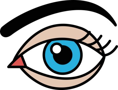 Siyah kaşlı siyah beyaz bir göz çizimi. Göz, göz bebeği ve göz bebeği de dahil olmak üzere birçok detayla çizilir. Çizim derinlik ve gerçekçilik hissi veriyor.