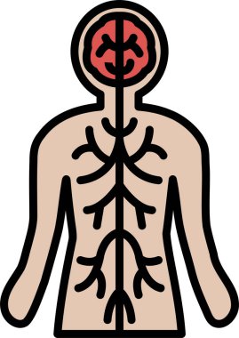 Kafası ve boynu kesilmiş bir insan vücudunun siyah beyaz çizimi.