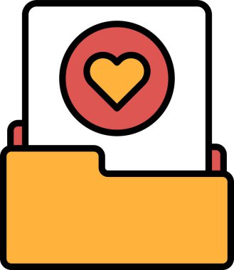 Üzerinde kalp olan bir klasör.