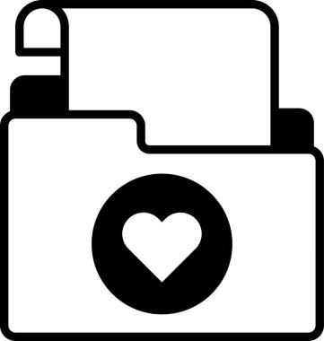 Üzerinde kalp olan bir klasör.