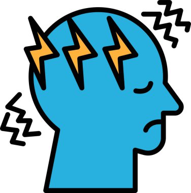 Sanat tarzında baş ağrısı olan birinin yüzünün tasviri..