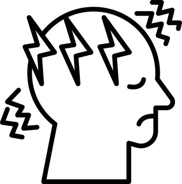 Sanat tarzında baş ağrısı olan birinin yüzünün tasviri..