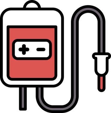 Kan bağışı çantasının çizim tarzında çizim şekli çizimi