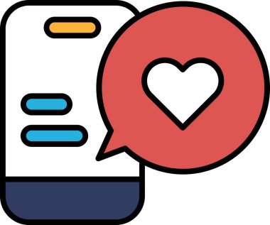 Üzerinde kalp olan bir telefon ve içinde 