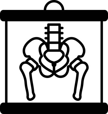 Bir X-ray iskelet çizimi sanat tarzında bir çizgi çizimi