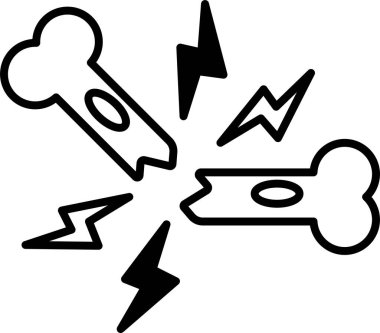 Siyah beyaz çizimde iki kemik gösteriliyor. Kemikler birbirlerine yaslanmış gibi görünerek denge ve istikrar hissi yaratıyor.