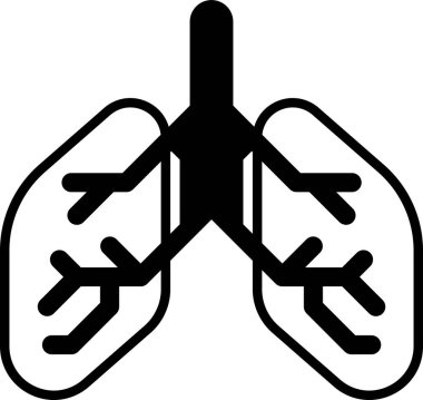 Siyah beyaz bölümlü bir insan akciğeri karikatürü. Çizim renkli ve eğlenceli, akciğerlere ve dallanma yapısına odaklı.