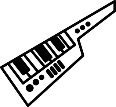 Siyah tuşlu siyah beyaz bir klavye. Klavye bir müzik enstrümanı.