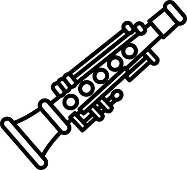 Çizim tarzında bir klarnet müzik aleti tasviri.