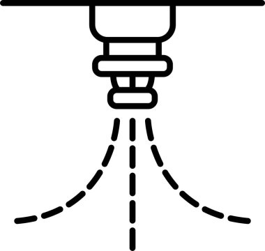 Sprey hortumlu bir yangın musluğu.