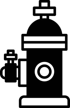 Siyah beyaz bir yangın musluğu. Yangın musluğu bir güvenlik ve koruma sembolüdür.