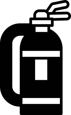 Üzerinde etiket olan siyah beyaz bir yangın söndürücü. Kırmızı ve sarı renkler, acil bir durumda yangın söndürücünün önemini vurgulayan koyu ve göz alıcı renklerdir.