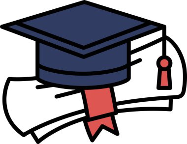 Mezuniyet şapkası diplomanın üstündedir.