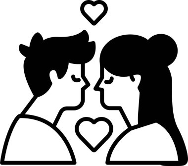 Bir adam ve bir kadın birbirlerini öpüyorlar ve bir kalp tutuyorlar.