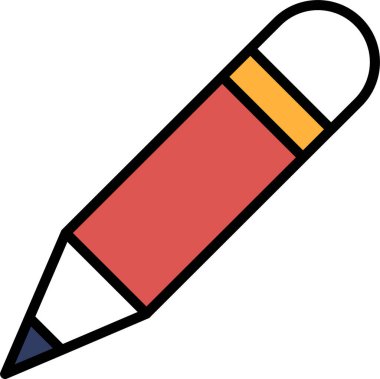 Ucunda kalem olan. Kalem stil olarak çizilmiş, sivri uçlu ve ince, uzun gövdeli. Kırmızı ve sarı renkler kaleme neşeli ve tuhaf bir görünüm verir.