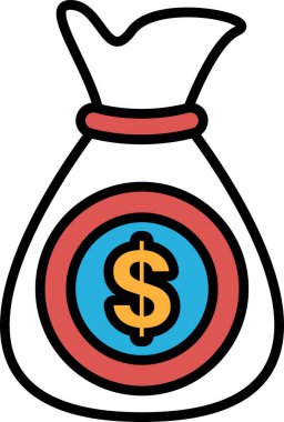 Arka planı olan bir doların karikatür çizimi.