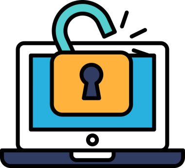 Kilitli bir dizüstü bilgisayar. Kırılganlık ve güvensizlik kavramı