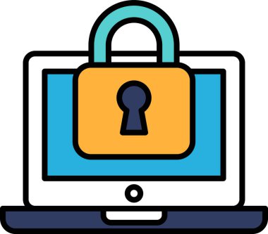 Kilitli bir dizüstü bilgisayar. Kırılganlık ve güvensizlik kavramı