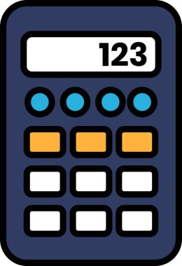 Üzerinde 123 rakamları olan bir hesap makinesi.