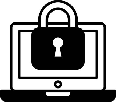 Kilitli bir dizüstü bilgisayar. Kırılganlık ve güvensizlik kavramı